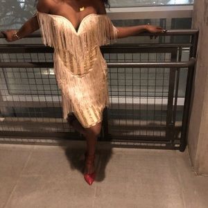 Gold Fringe Dress